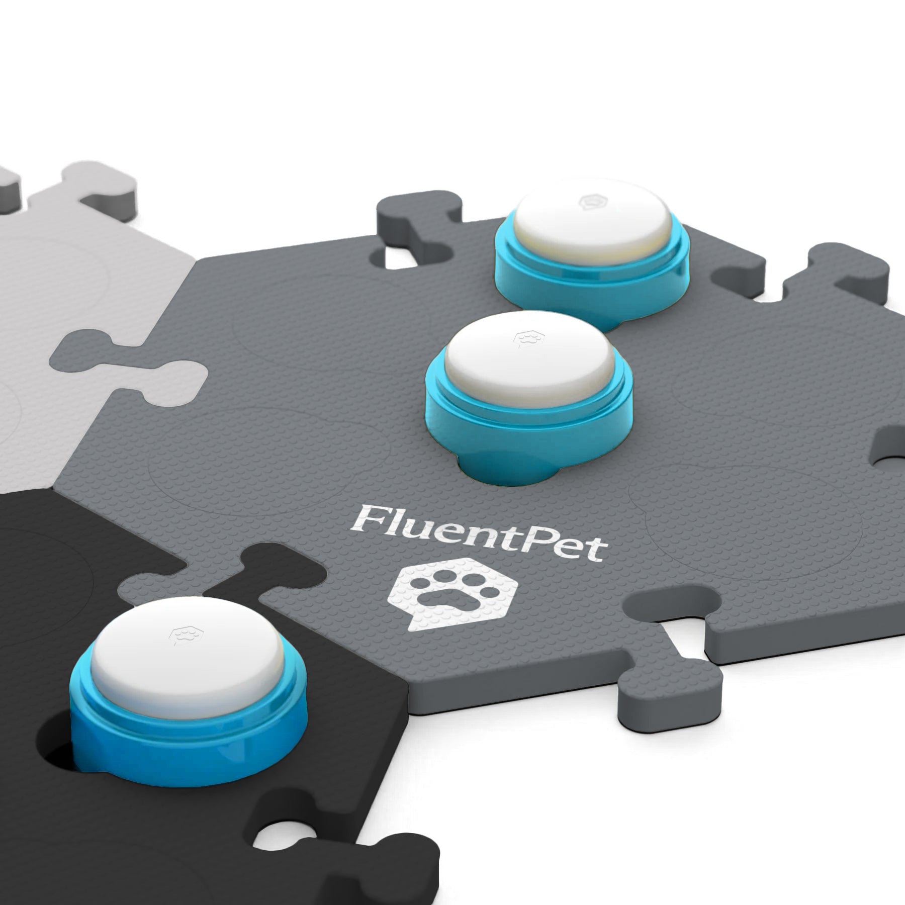 Connect buttons on a dark grey HexTile