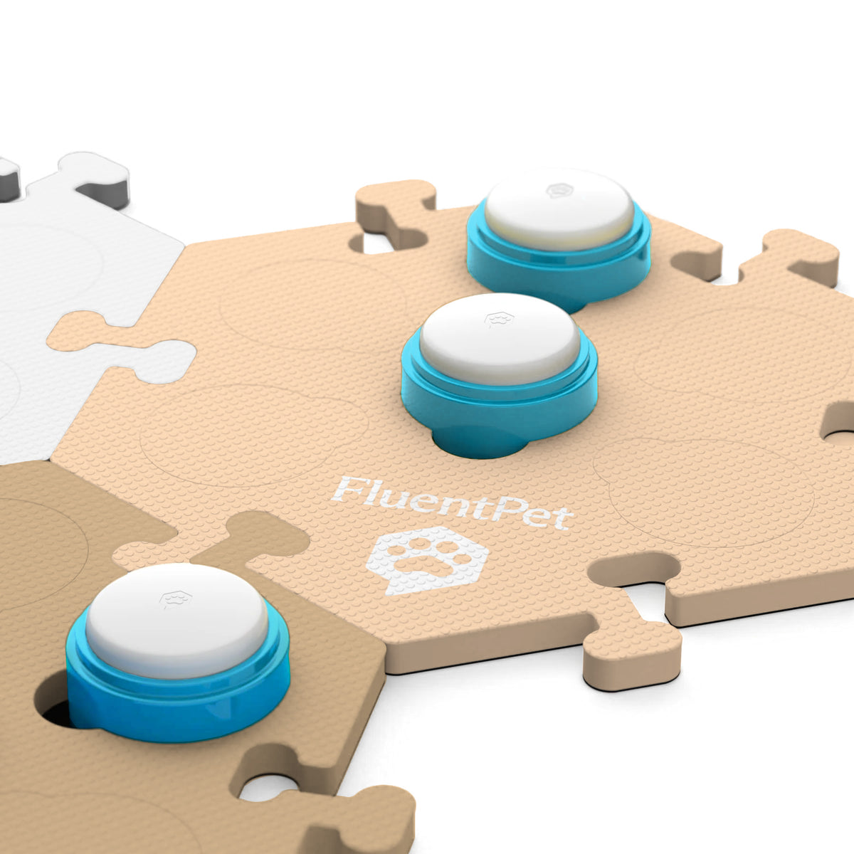 Connect buttons on a light beige HexTile.