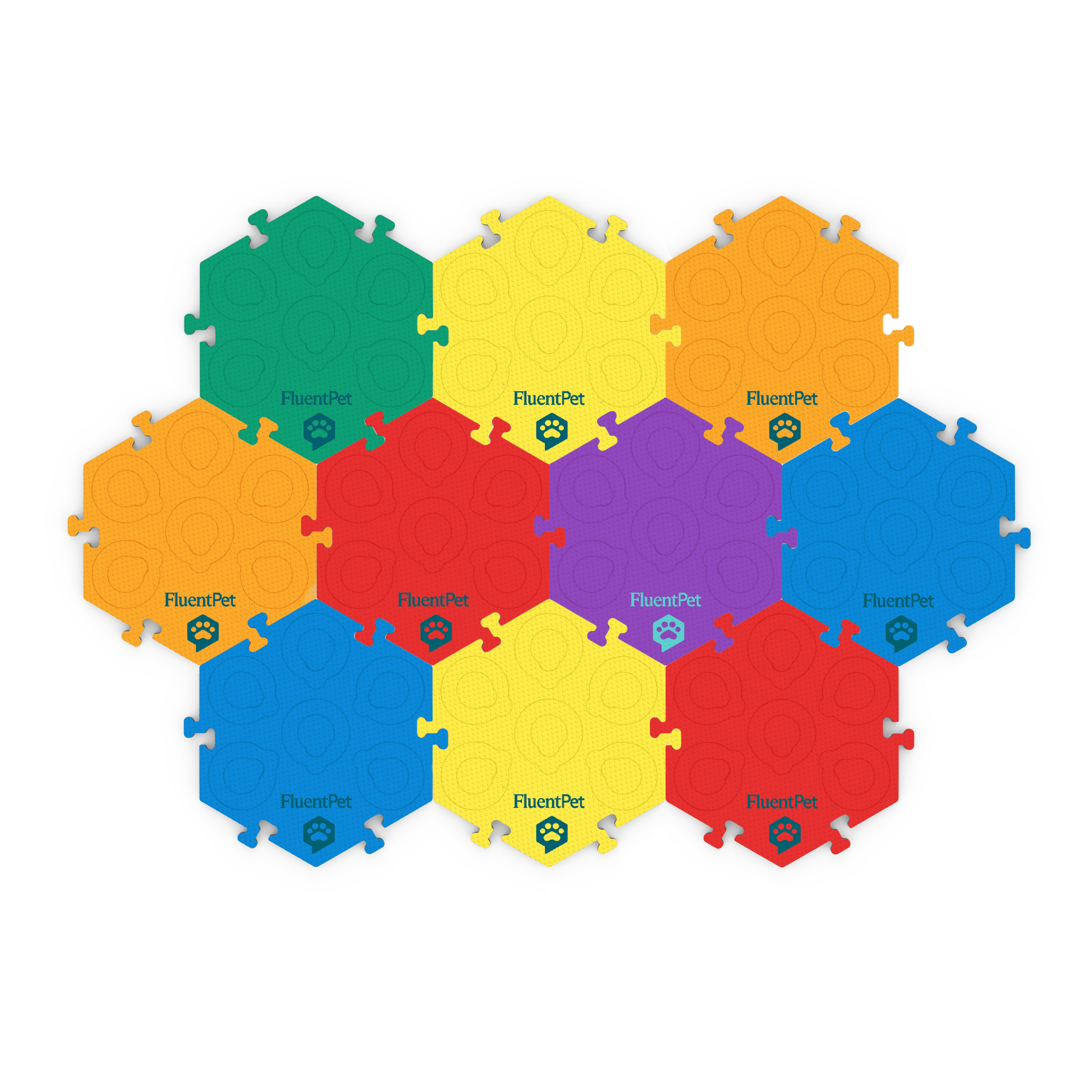 A group of ten Cross Compatible HexTiles