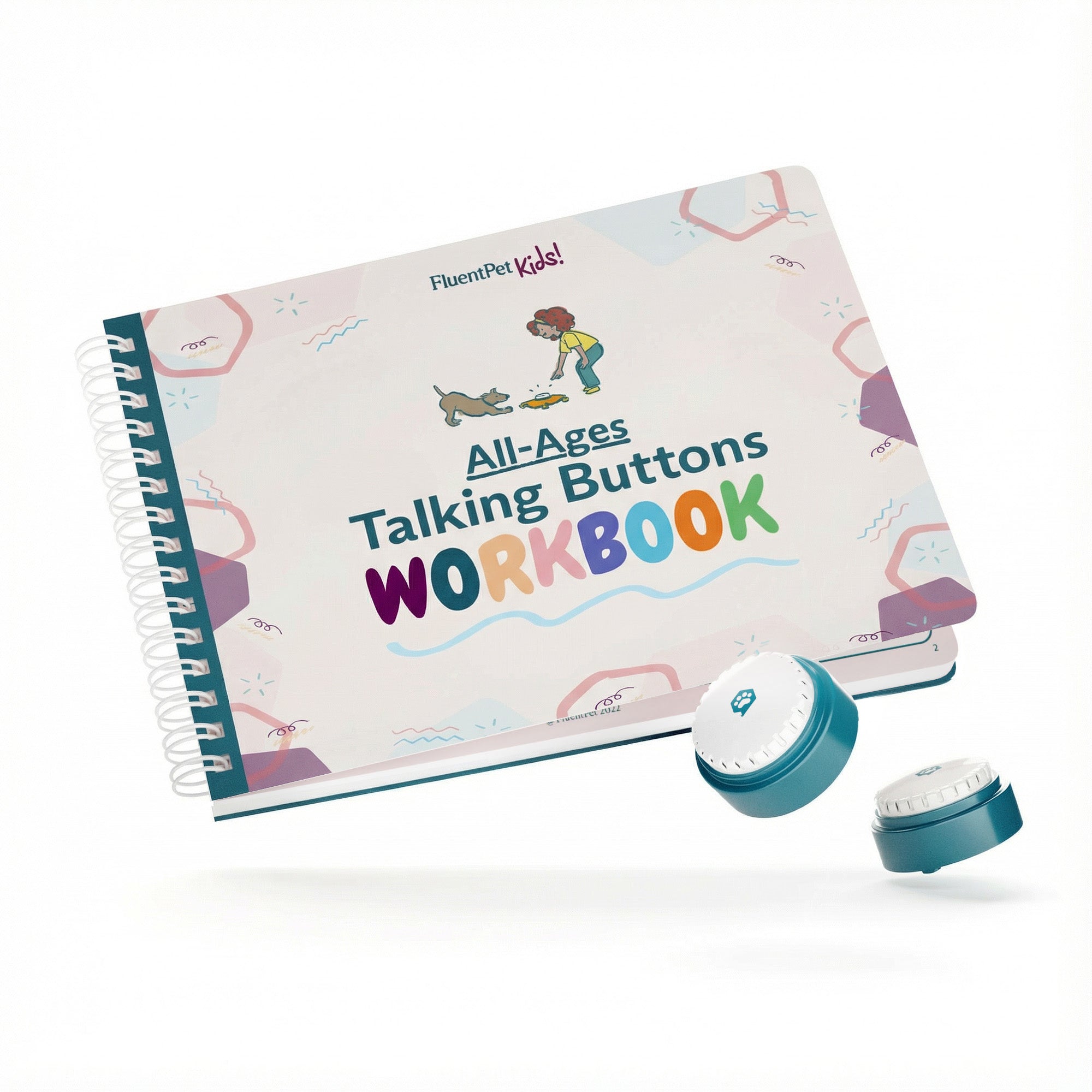 Junior Teacher Workbook with two small round devices on a white background