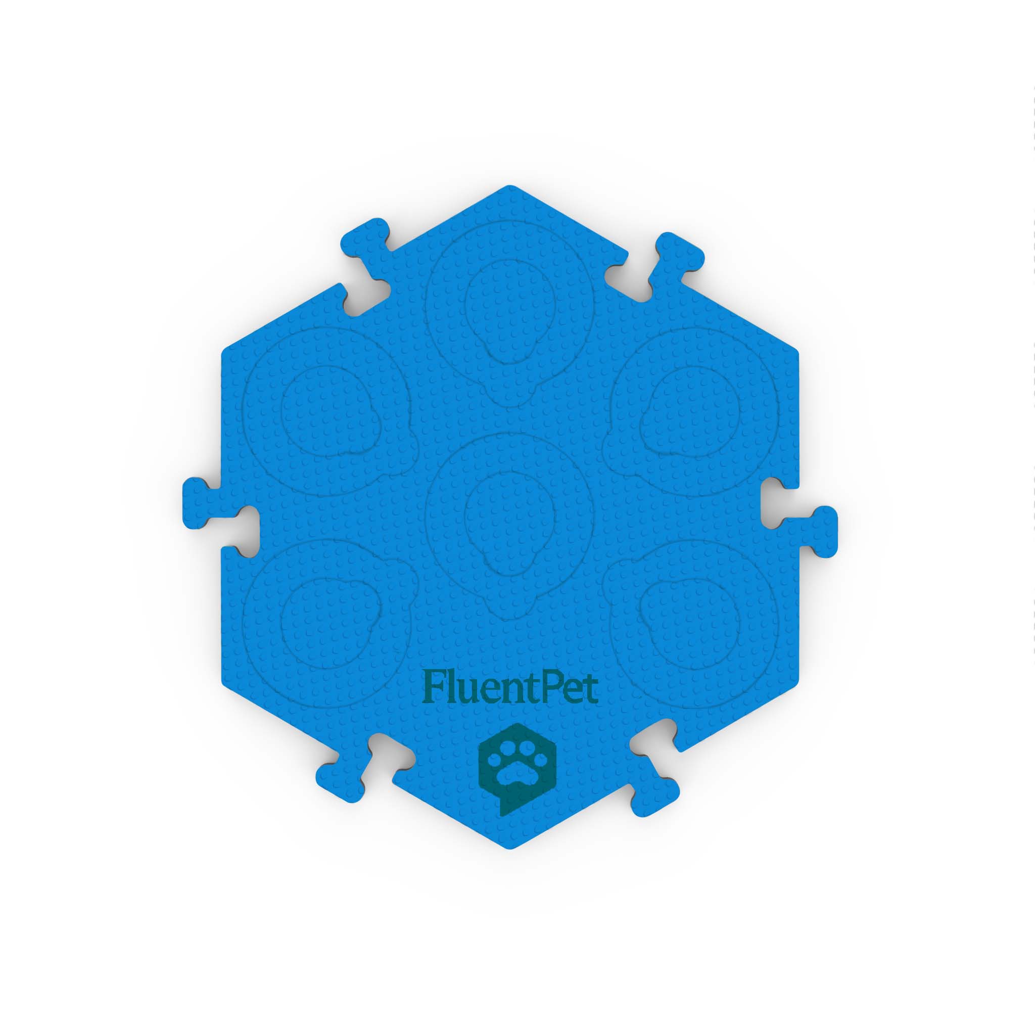 A blue FluentPet FlexTile