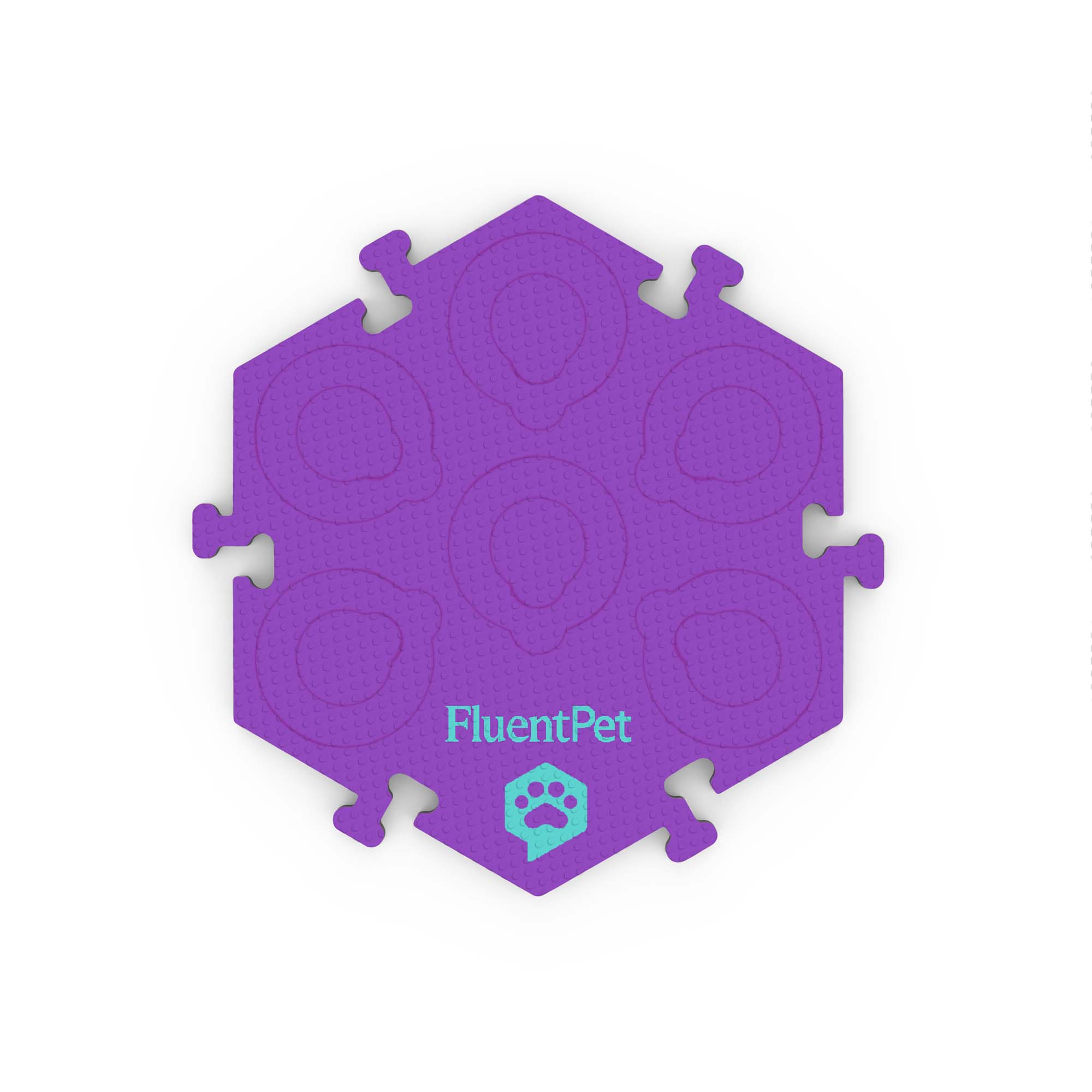 A purple FluentPet FlexTile