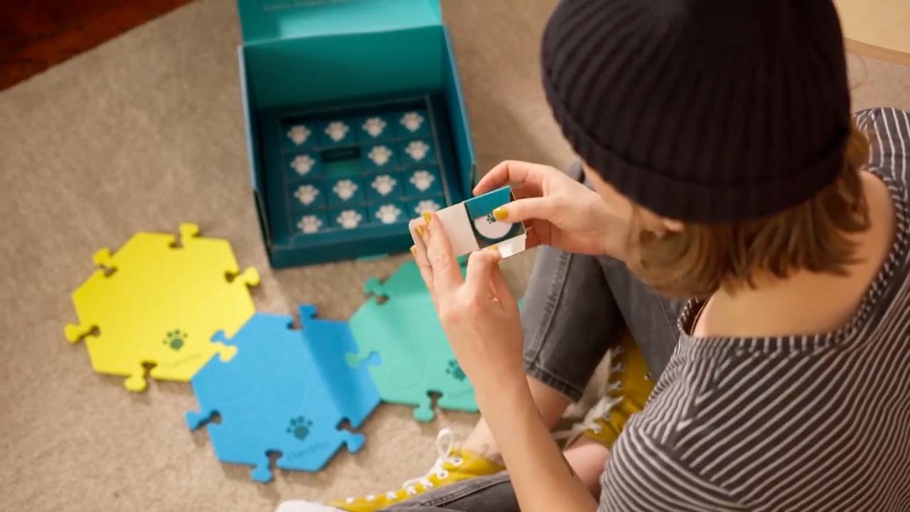 How FluentPet Buttons Work Video - A Women and her dog shows how to setup and use the FluentPet Buttons in a short 2 minute video.