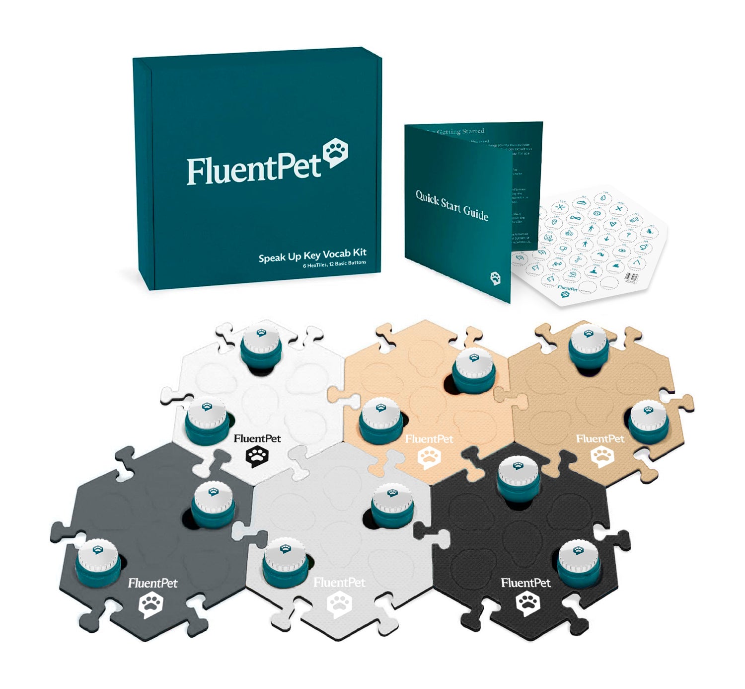 FluentPet Basic マット6枚 ボタン12個（FluentPet Talking Dog