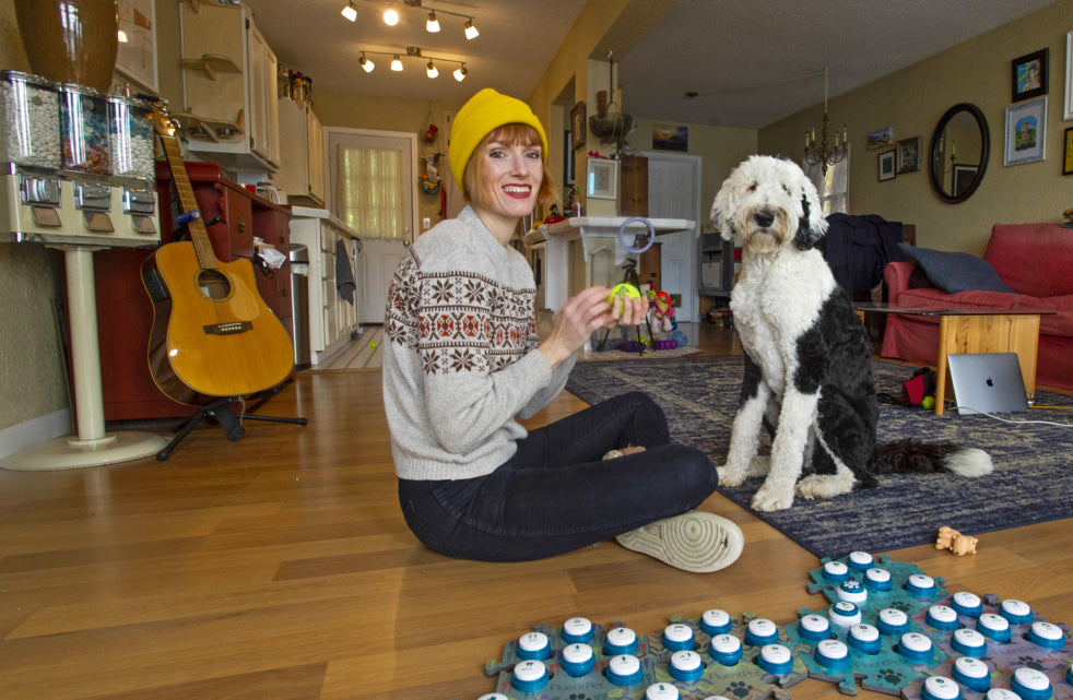 Bunny & Alexis using FluentPet Dog Talking Buttons